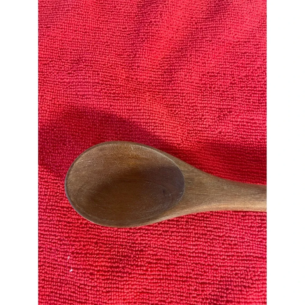 Vintage Hand Carved Wooden Dual Ended Mixing Spoon and Spreader Tool